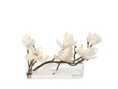 Emilio Robba Faux Floral Magnolia Rectangular Vase 