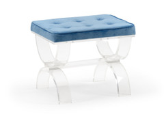 Wildwood/Chelsea Velvet Blue Acrylic Bench 