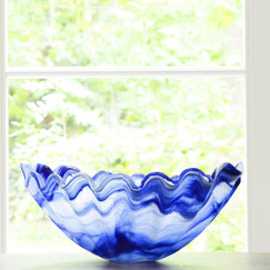 Vietri Onda Glass Cobalt Centerpiece Bowl 