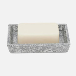 Pigeon and Poodle Callas Silver Lacquered Eggshell Soap Dish 