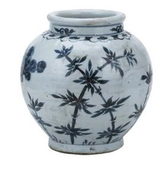 Legends of Asia Blue and White Small Pine and Bamboo Jar 