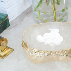 Anna New York Casca Crystal and Gold Bowl 