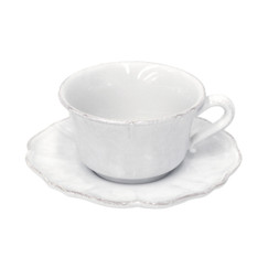 Casafina Impressions White Jumbo Cup and Saucer (Min of 4)