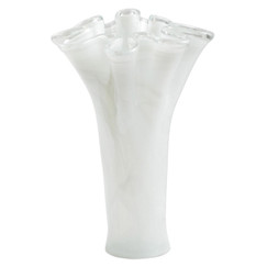 Vietri Onda White Glass Tall Vase 