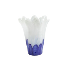 Vietri Onda Cobalt and White Medium Glass Vase 