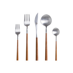 Costa Nova Mito Wood 5 Piece Flatware Set 