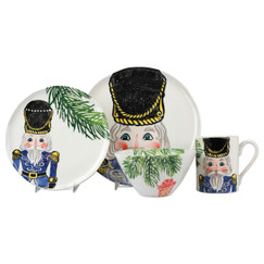 Vietri Nutcrackers Blue Dinner Plate 