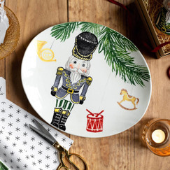 Vietri Nutcrackers Medium Oval Platter 