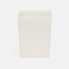 Pigeon and Poodle Abiko Pearl White Resin Square Wastebasket 