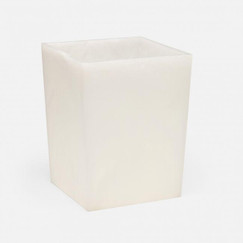 Pigeon and Poodle Abiko Pearl White Resin Square Wastebasket 