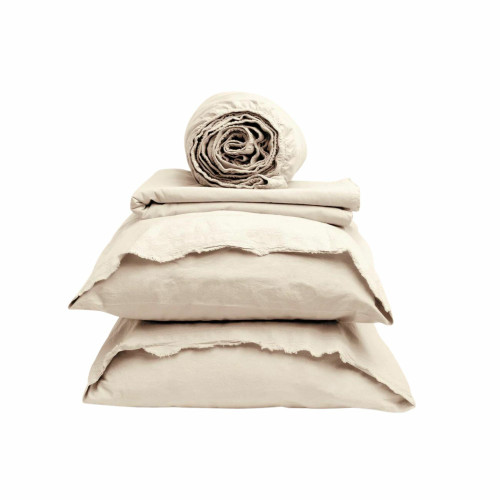 Garment Washed Percale Ecru Bedding Garment Washed Percale Ecru Bedding