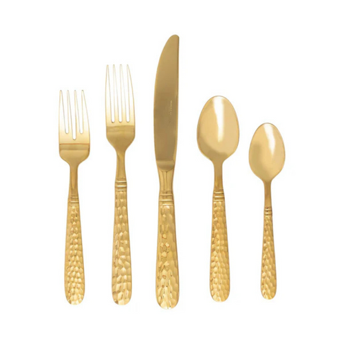Martellato Gold Flatware Set Martellato Gold Flatware Set
