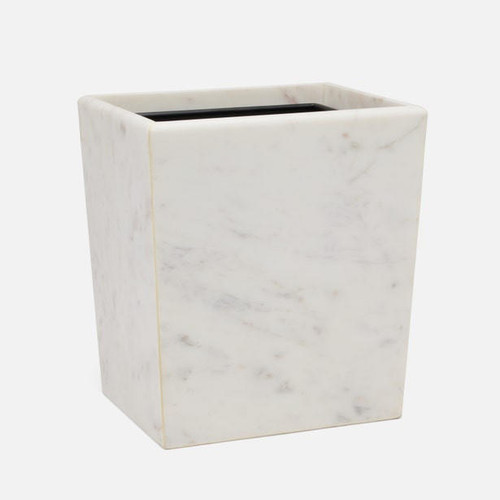 Pigeon and Poodle Kavala White Marble Wastebasket 