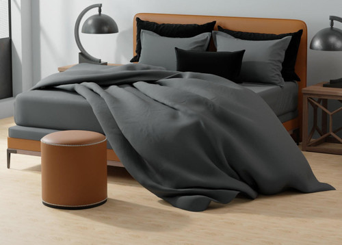 Daniel Design Studio Alvito Charcoal Twin Plus Duvet Cover 