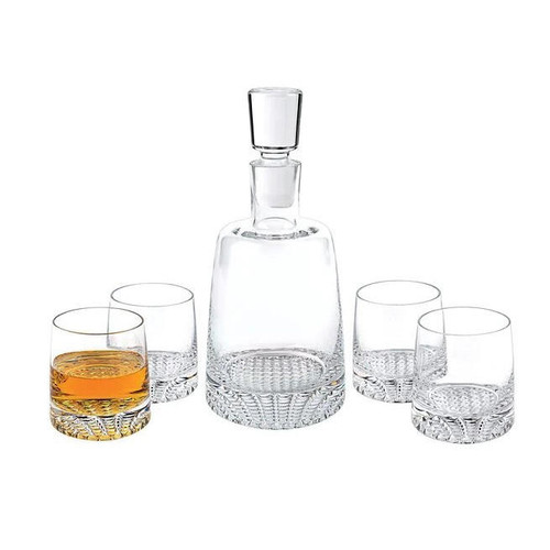 Badash Decor Park Avenue Crystal 5-Piece Whiskey Set 