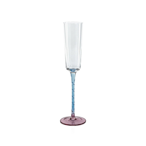 Zodax Sachi Pink and Blue Champagne Flute (Set of 6) 