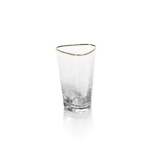 Zodax Aperitivo Triangular Highball Glasses with Gold Rim (Set of 4) 