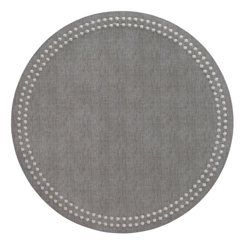 Bodrum Pearls Gray and Silver Round Placemats (Set of 4) 