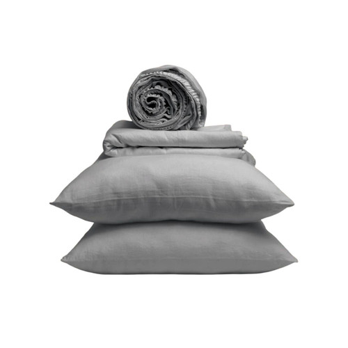 purecare Dr. Weil Blended Linen Stone Gray Sheets 
