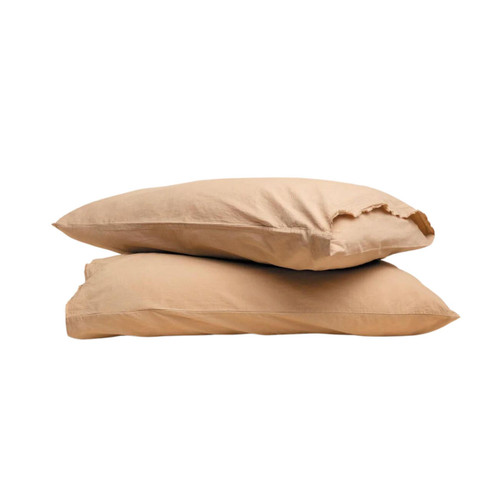 purecare Dr. Weil Garment Washed Percale Ochre Pillowcases 