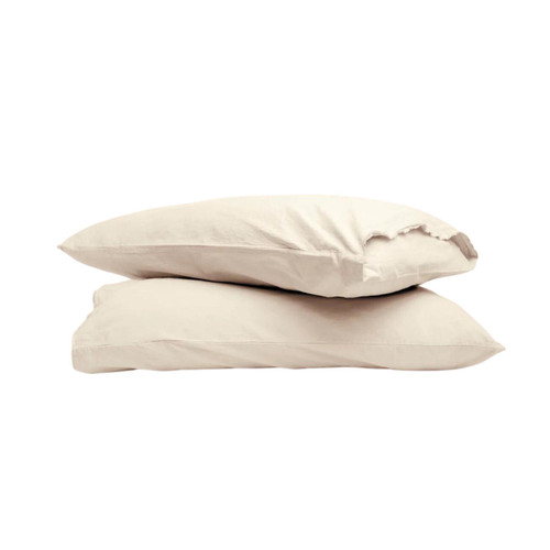 purecare Dr. Weil Garment Washed Percale Ecru Pillowcases 