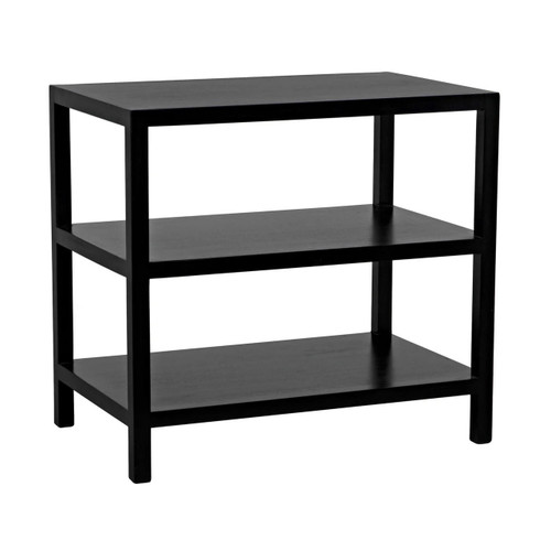 Noir Hand Rubbed Black 2 Shelf Side Table 