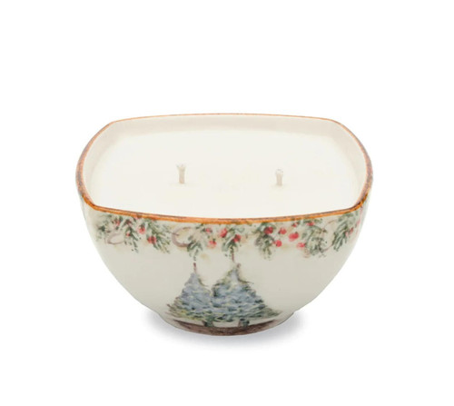 Arte Italica Natale Candle in Small Square Bowl 