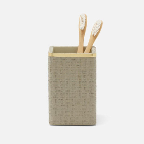 Pigeon and Poodle Veria Desert Taupe & Gold Brush Holder 