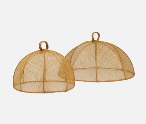 Blue Pheasant Rachel Light Brown Food Covers (Set of 2) 