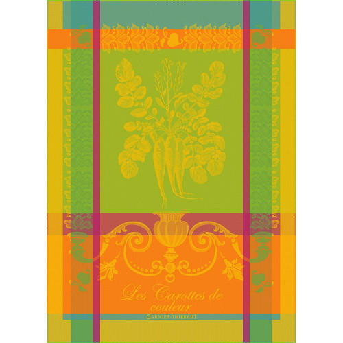 Garnier-Thiebaut Carottes De Couleur Zeste Jacquard Kitchen Towel 