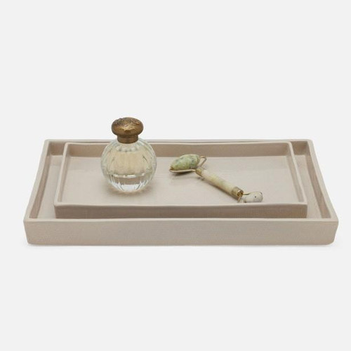 Pigeon and Poodle Cordoba Sand Nested Trays (Set of 2) 