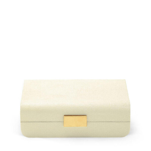 Aerin Modern Cream Shagreen Jewelry Box 