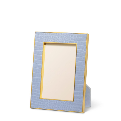 Aerin Classic Hydrangea Blue Croc Leather Frame 