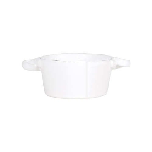 Vietri Lastra White Small Handled Bowl 