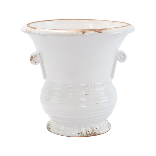 Vietri Rustic Garden White Flair Planter 