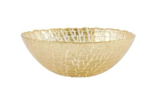 Vietri Rufolo Glass Gold Crocodile Small Bowl 