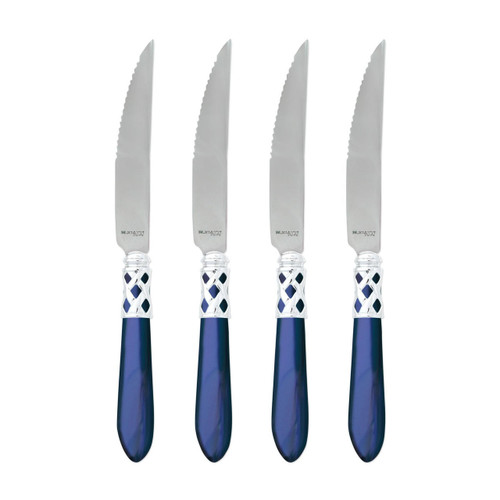 Vietri Aladdin Brilliant Blue Steak Knives 