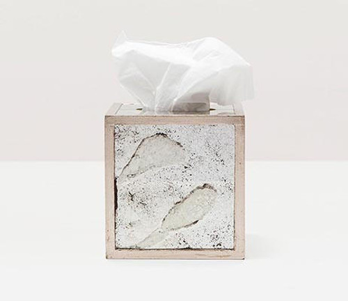 Pigeon and Poodle Atwater Tissue Box - Silver Leaf 