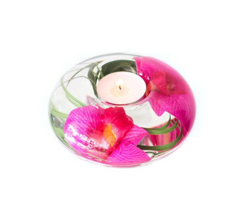 Emilio Robba Fuchsia Dendrobium Orchid Candle Holder 