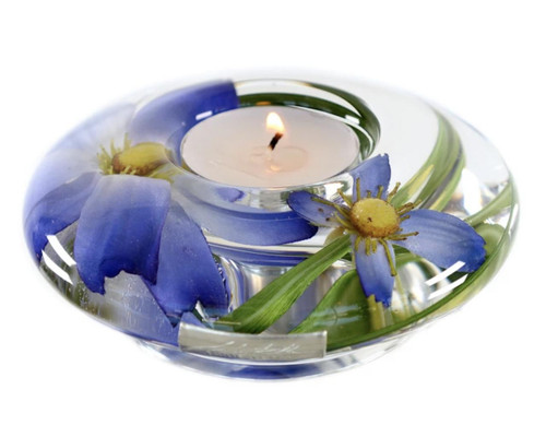 Emilio Robba Light Blue Cosmos Candle Holder 