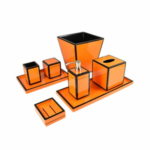 Orange with Black Trim Bath Set Orange with Black Trim Bath Set