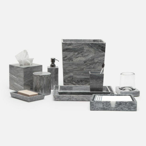 Milan Gray Stone Bath Set 