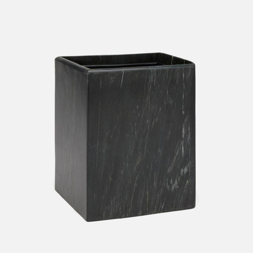 Pigeon and Poodle Kavala Black Marble Wastebasket 