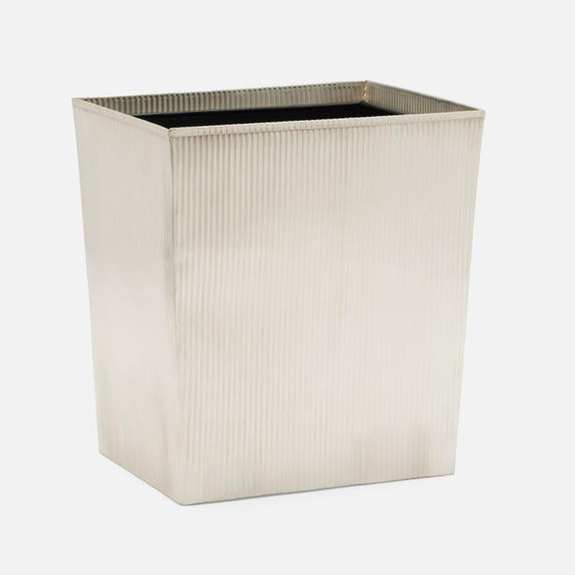 Pigeon and Poodle Redon Matte Silver Wastebasket 