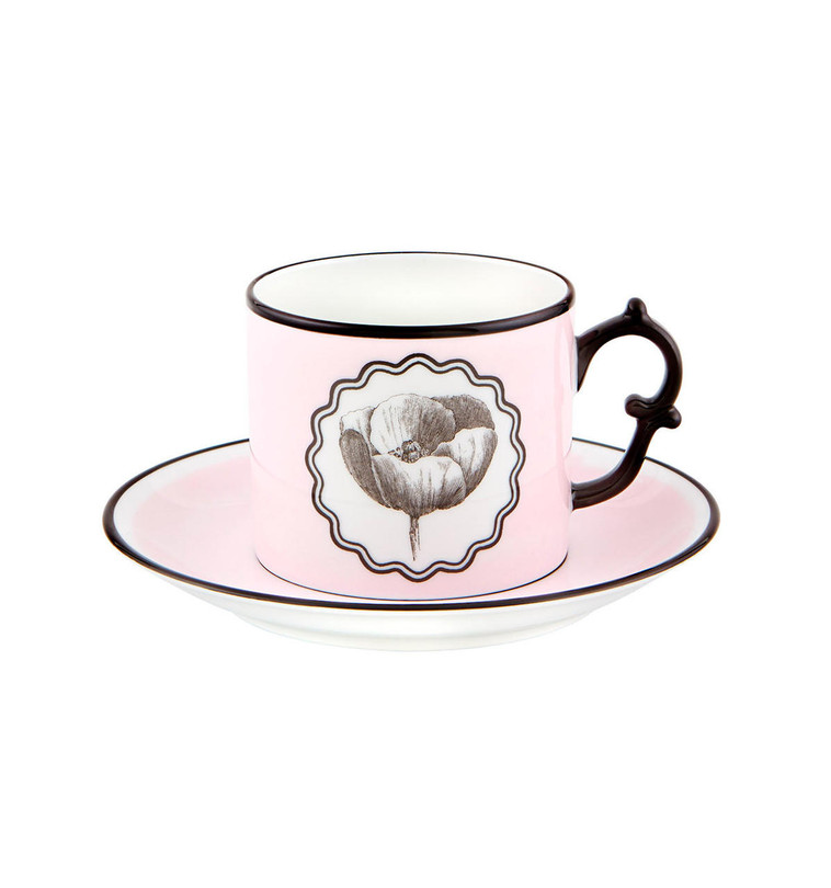 Buy Herbariae Pink Tea Cup and Saucer online at BelleandJune.com | Coffee and Tea Cups