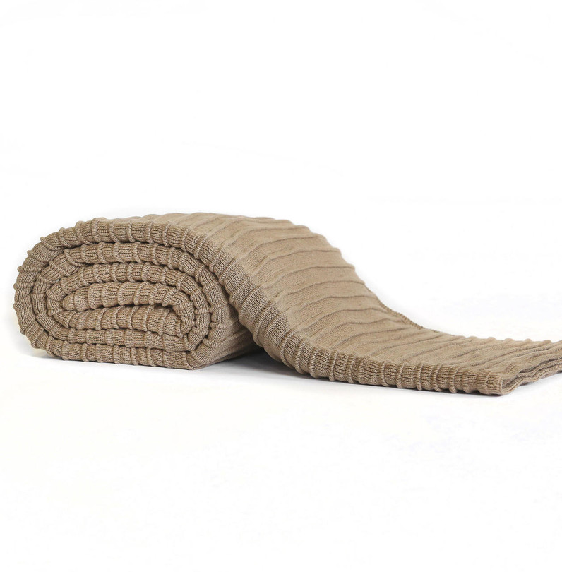 Daniel Design Studio Pleated Knit Stone Throw Blanket 