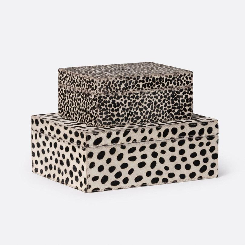 Made Goods Bryce Cheetah and Dalmatian-Patterned Decorative Boxes (Set of 2) 