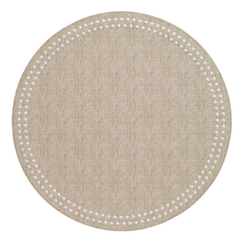 Bodrum Pearls Beige and White Round Placemats (Set of 4) 