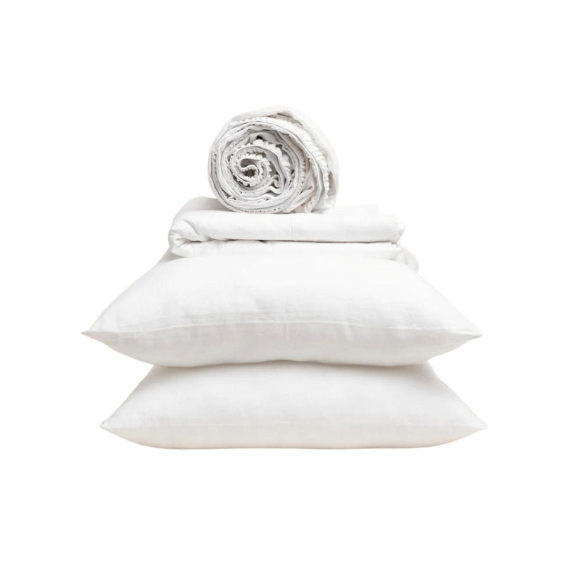 purecare Dr. Weil Blended Linen White Sheets 