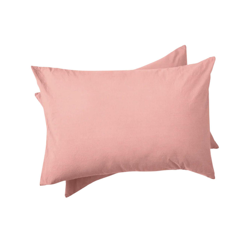 purecare Dr. Weil Garment Washed Percale Pink Sandstone Pillow Shams 